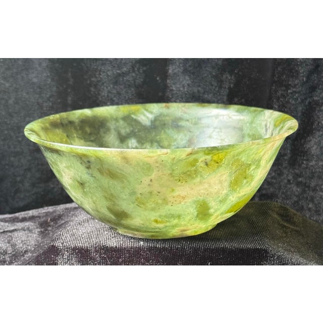 Contemporary Trio of 20th Century Chinese Carved Serpentine Nesting Bowls - Set of 3 For Sale - Image 3 of 12