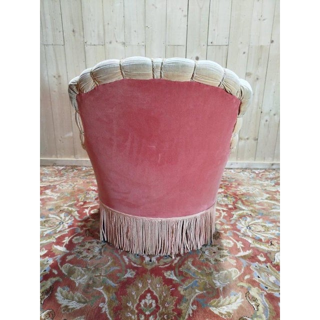 Napoleon III Pink Velvet Chaise Longue For Sale - Image 6 of 10