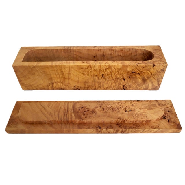 Rare Vintage American Carved Burled Walnut Pen & Jewelry Box by Michael Elkan For Sale - Image 10 of 14