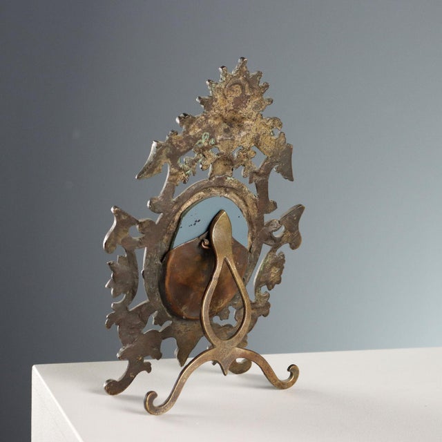 Gold Small Bronze Table Mirror For Sale - Image 8 of 9