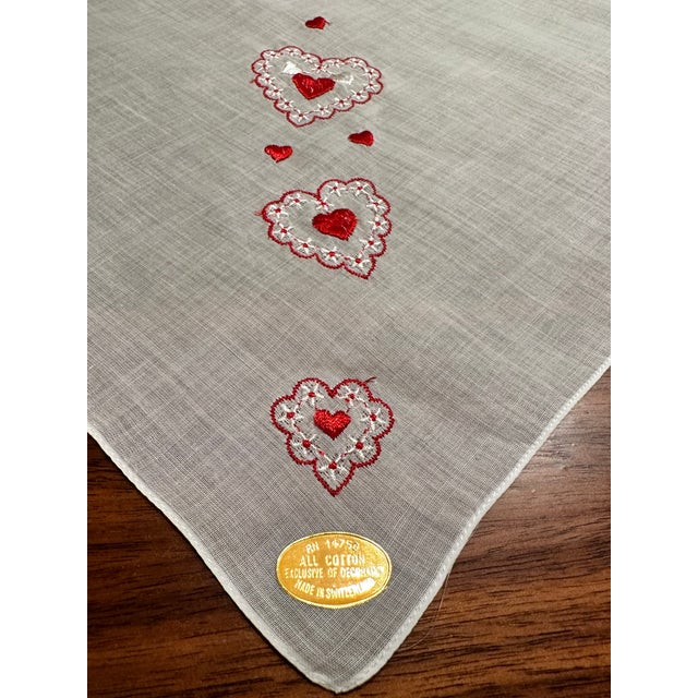 Mid 20th Century Mid 20th Century Vintage Burmel Original Cotton Embroidered Handkerchiefs Set of 3 For Sale - Image 5 of 11