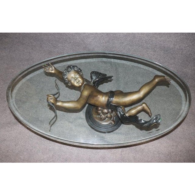 Stunning Flying Putti or Cherub Coffee Table in Bronze or Bronze Finished Metal For Sale - Image 9 of 9