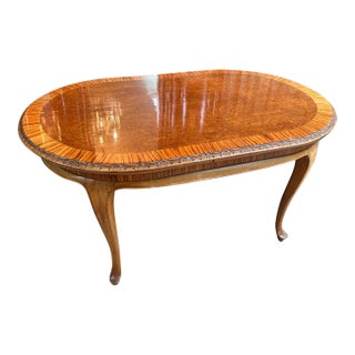 Mid 20th Century Karges Burl Walnut Georgian Style Dining Table For Sale