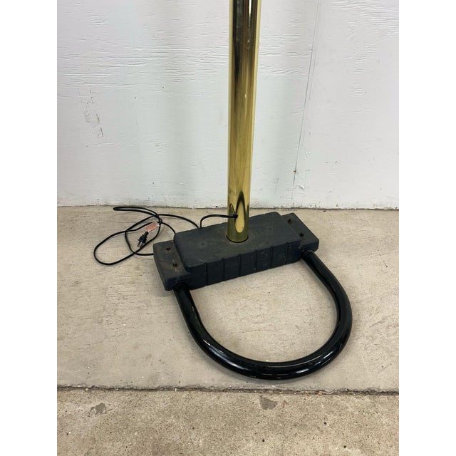 Metal Vintage Postmodern Brass Floor Lamp With Five Globes For Sale - Image 7 of 12