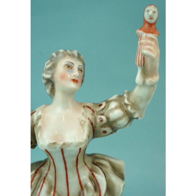 19th Century Rococo Porcelain Masks of Comedy Puppets by Ginori Doccia, Italy, Set of 2 For Sale - Image 9 of 18
