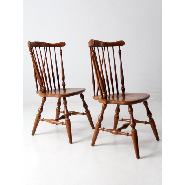 Vintage Ethan Allen Windsor Chairs Pair For Sale - Image 10 of 12