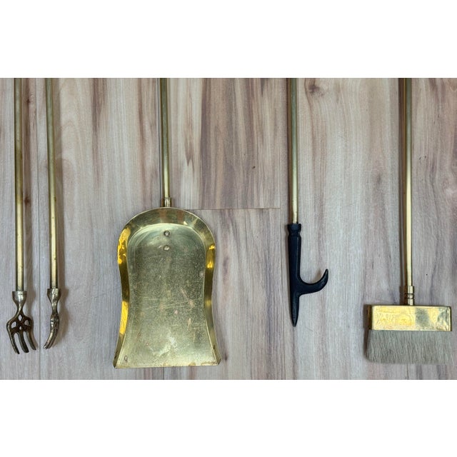 Vintage Brass Mallard Motif Fireplace Tools on Stand For Sale - Image 10 of 10