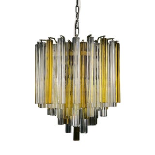 Cascade Murano Glass Crystal Prism Chandelier from Venini, 1970s For Sale