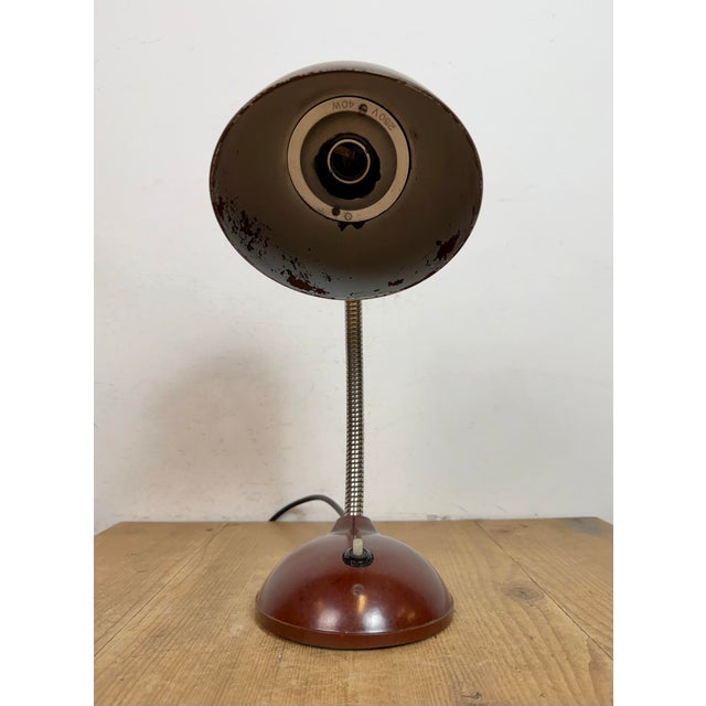 Brown Vintage Brown Bakelite Gooseneck Table Lamp, 1960s For Sale - Image 8 of 18