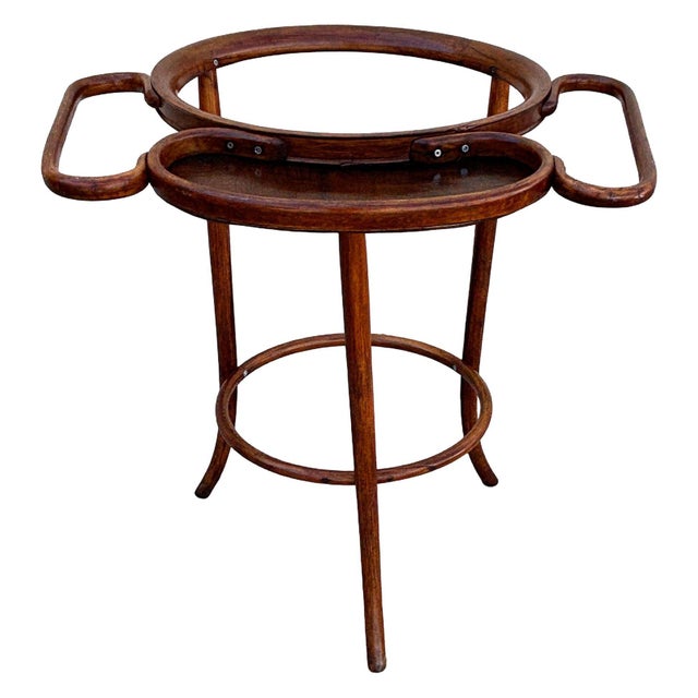 Late 19th Century Vienna Secession Bent Oak Wash Shaving Stand by Thonet For Sale - Image 5 of 9