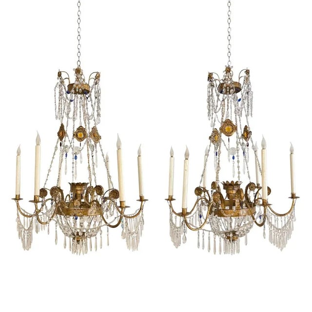 Metal Italian Decorative Chandeliers, 1960s, Set of 2 For Sale - Image 7 of 7