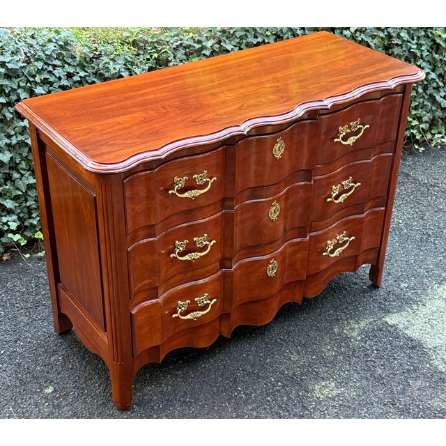 French Harden Solid Cherry French Three Drawer Commode / Dresser For Sale - Image 3 of 12