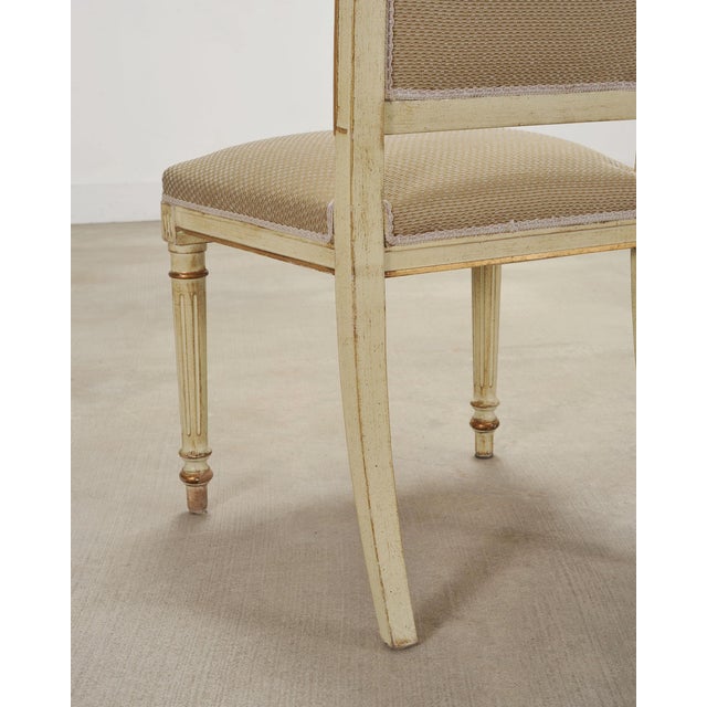 Set of Eight French Louis XVI Style Painted Dining Chairs For Sale - Image 18 of 18