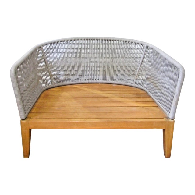 Harbour Outdoor Avalon Lounge Chair Natural Teak and Olefin Rope For Sale