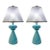 1960s French Aquamarine Blue Cracqueleur Finish Lamps - a Pair For Sale