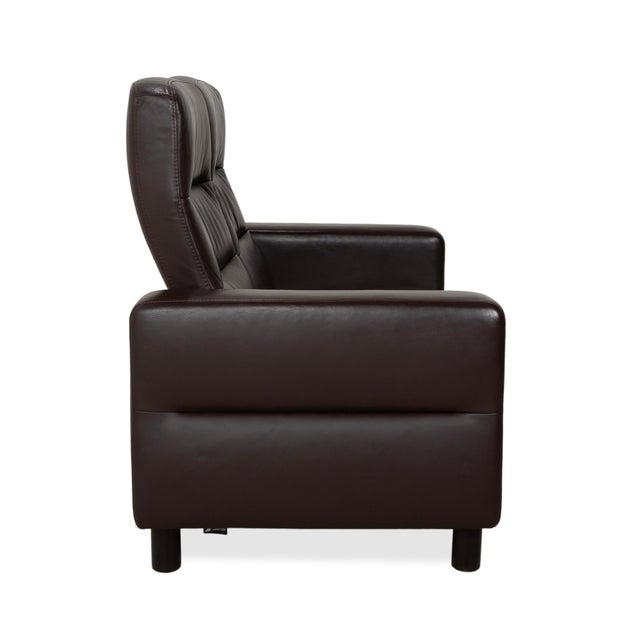 Wave Leather Two-Seater Brown Espresso Manual Function Sofa from Stressless For Sale - Image 14 of 17