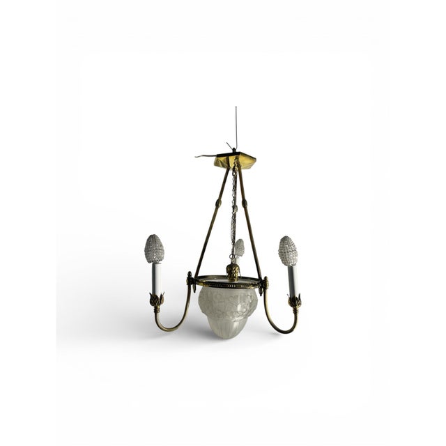 1950s French Art Glass Chandelier For Sale - Image 4 of 5