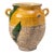 A 19th C French Terra Cotta Yellow Ochre and Green Glazed Confit Jar For Sale