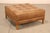High Quality Button Tufted Brown Leather Square Top Ottoman on Square Tapered Legs