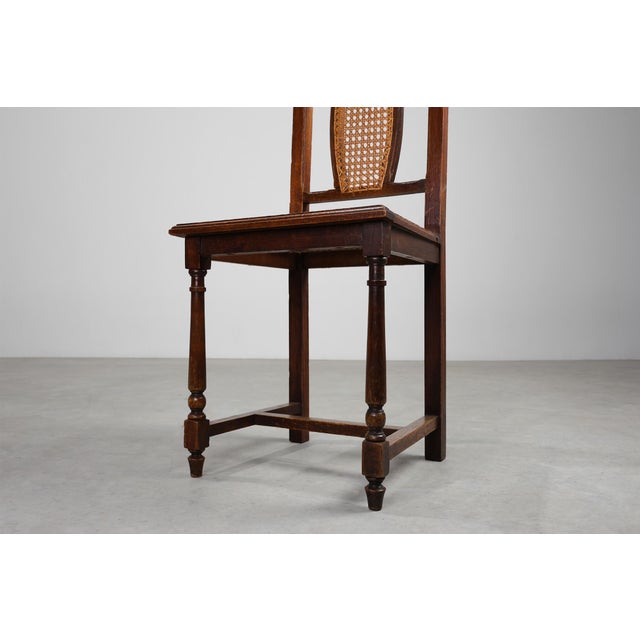 Antique French Wood and Rattan Chair, 1900 For Sale - Image 13 of 18