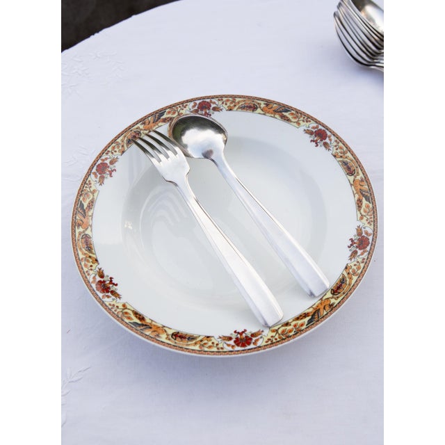 1940s Art Deco French Table Cutlery in Silver-Plated Metal, 1930s, Set of 24 For Sale - Image 5 of 12