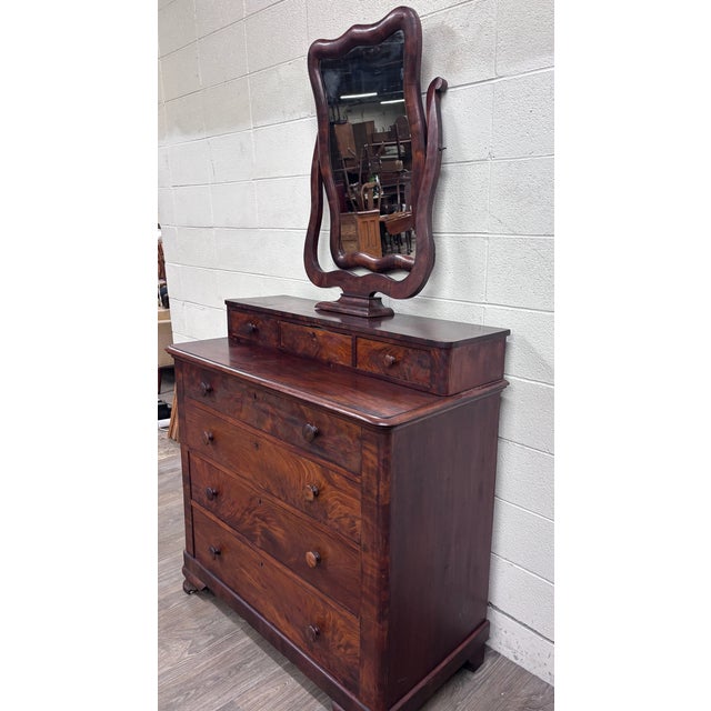 American Antique Mid 1800s American Empire Chest of Drawers For Sale - Image 3 of 11
