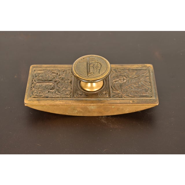 Art Deco Tiffany Studios New York Bookmark Pattern Bronze Doré Rocker Blotter For Sale - Image 3 of 11