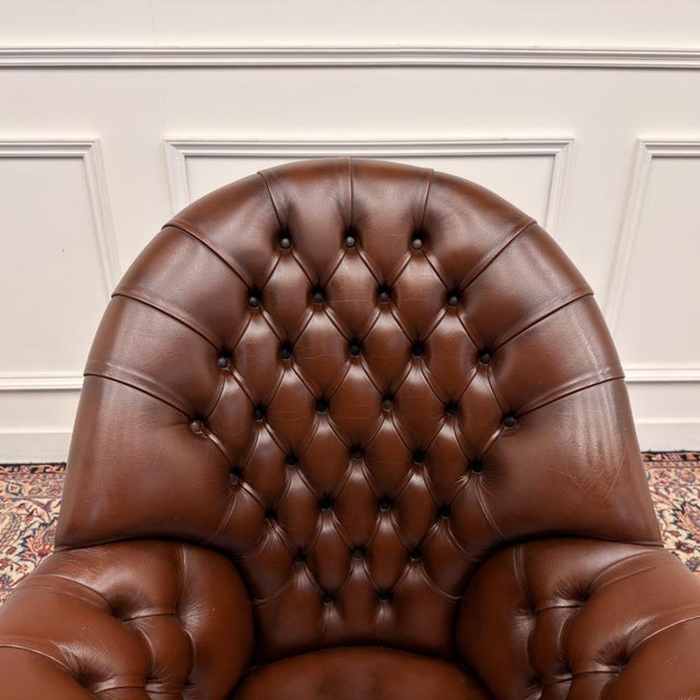 English Chesterfield Directors Chair For Sale - Image 5 of 8
