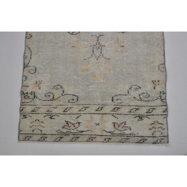 Vintage Distressed Turkish Oushak Runner For Sale - Image 9 of 10