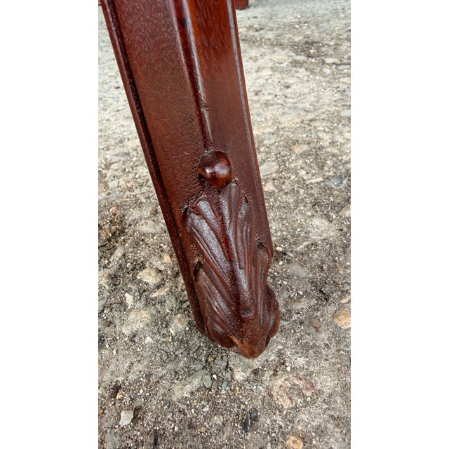 Vintage Rococo Style Printed Marquetry Accent Table For Sale - Image 10 of 16