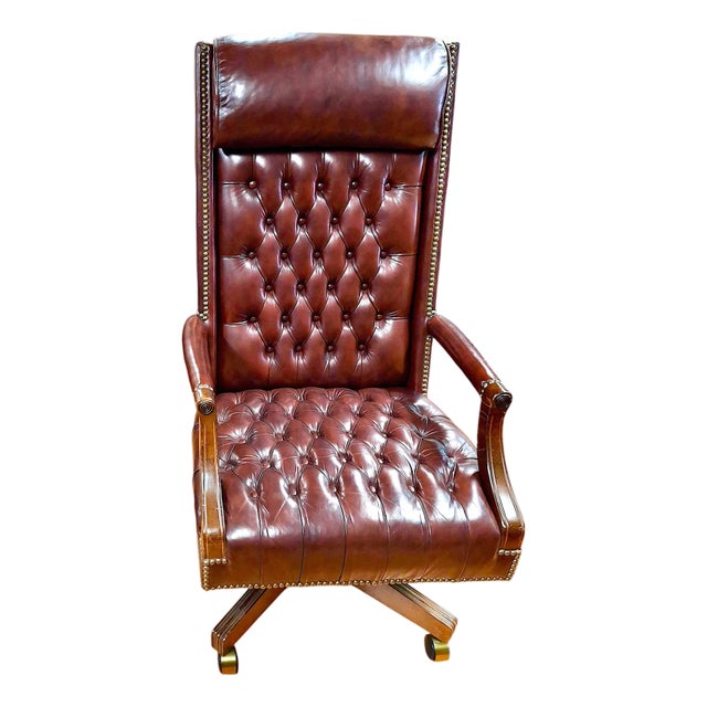 Executive Desk Chair by Hickory Leather Company For Sale