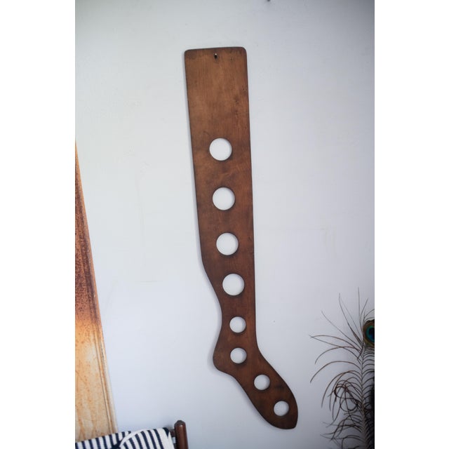 Vintage Wooden Sock Stretcher: Rustic Primitive Farmhouse Wall Decor For Sale In Washington DC - Image 6 of 8