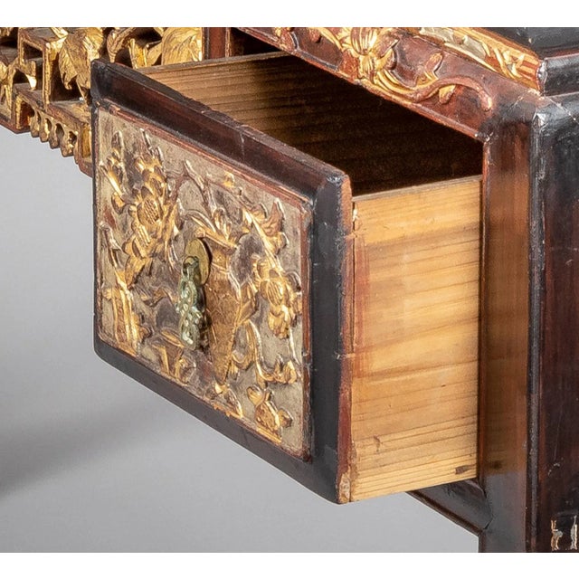 Late 19th Century Antique Chinese Carved Altar Table or Console For Sale In Boston - Image 6 of 11