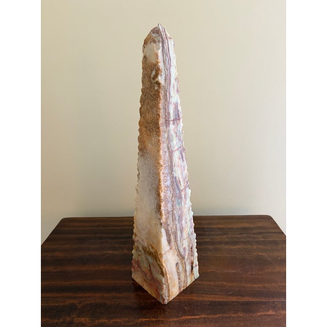Neoclassical Solid Marble Green and Brown Obelisk For Sale - Image 9 of 13