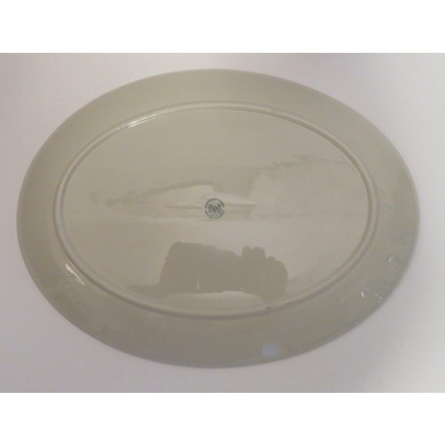 Vintage Flintridge China California Blue W Platinum Borders 14" Platter For Sale - Image 9 of 10