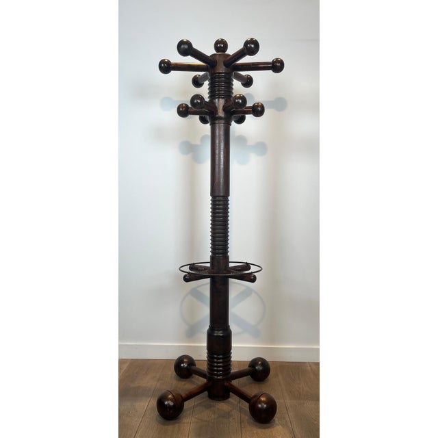 Charles Dudouyt 1950s Brutalist carved oak coat racks by Charles Dudouyt For Sale - Image 4 of 12