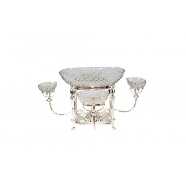 Glass Silver Plate and Glass Serving Bowls, Set of 2 For Sale - Image 7 of 14