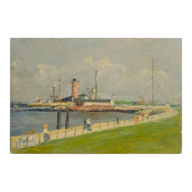 Paul Betyna (German, B. 1887- D. 1967), "Cuxhaven" Painting. For Sale