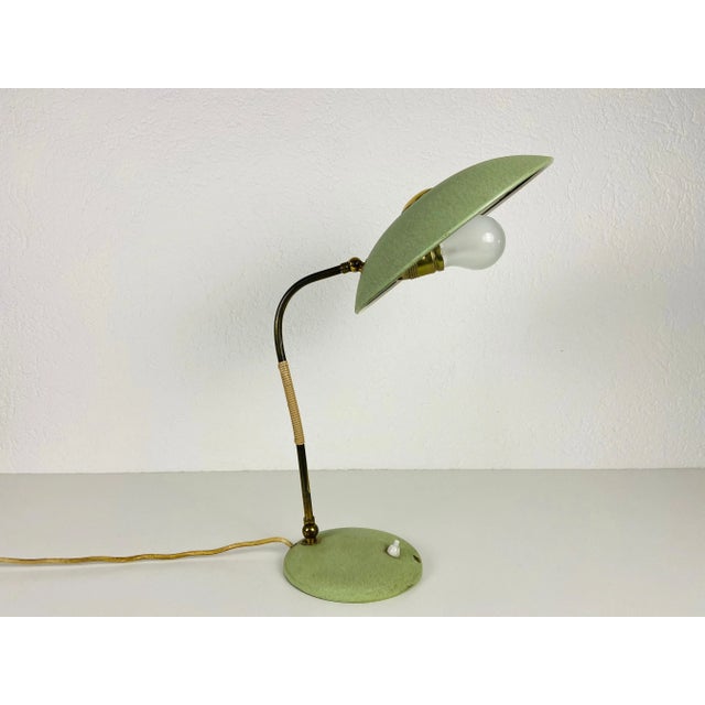 1960s Green Italian Table Lamp in the Style of Stilnovo, Italy For Sale - Image 12 of 13