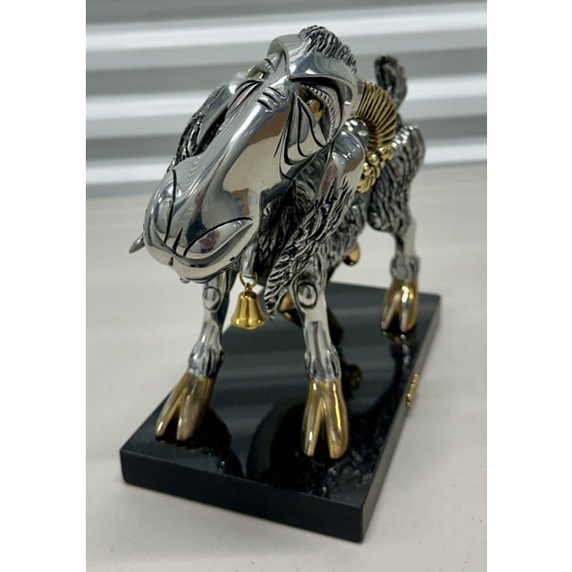 Frank Meisler “Ephraim the Goat” Limited Edition Signed Kinetic Sculpture on Marble For Sale - Image 13 of 18