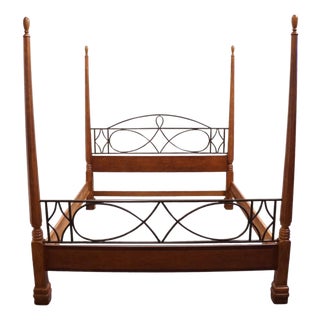 Alexander Julian Home Colours Collection Cherry Early American Traditional King Size Four Poster Bed For Sale