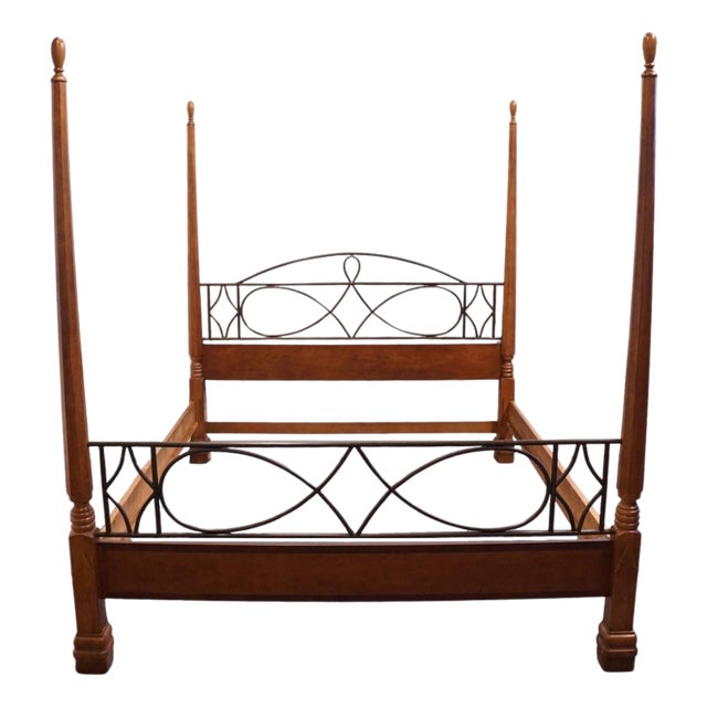Alexander Julian Home Colours Collection Cherry Early American Traditional King Size Four Poster Bed For Sale