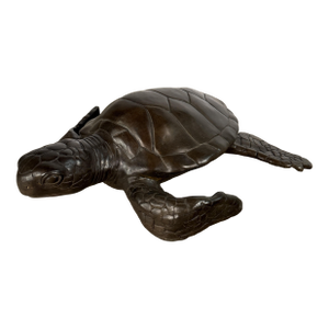 Large Bronze Sea Turtle Sculpture – 26” L
