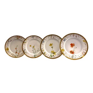 Late 19th Century Porcelain Dinner Plates by Fischer & Mieg / Pirkenhammer - Set of 4 For Sale