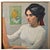 Mid-Century Modern French Vintage Portrait Painting Signed Cruciani For Sale - Image 3 of 9