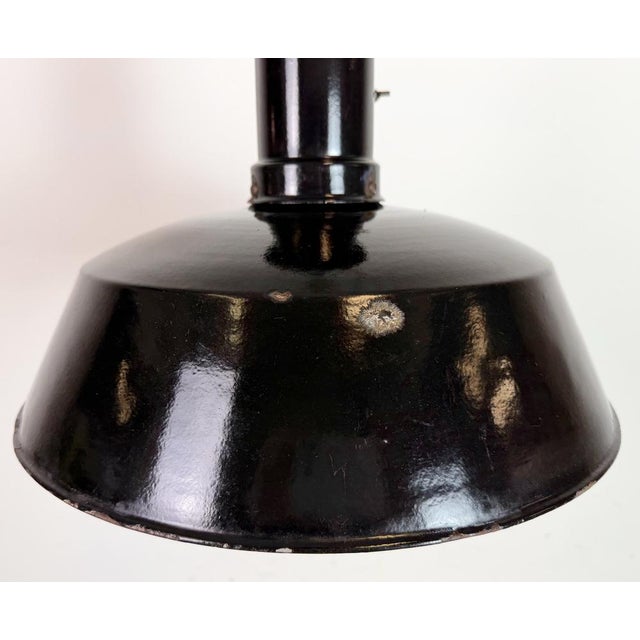 Industrial Bauhaus Black Enamel Pendant Lamp, 1930s For Sale - Image 4 of 18
