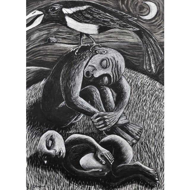 Julian ruddock. british ( b.1965 ). pastel on paper. signed lower left. image size 29.1 inches x 21.3 inches ( 74cm x 54cm...