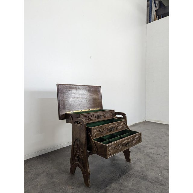 Brutalist Brutalist Wood Worktable, 1950s For Sale - Image 3 of 5