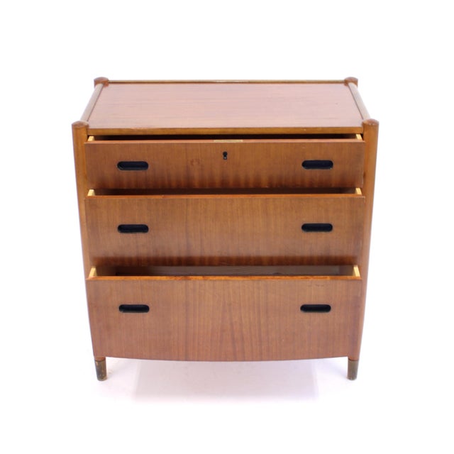 Wood Mid-Century Swedish Zebrano Chest of Drawers, 1950s For Sale - Image 7 of 18