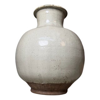 Large Japanese Tsubo Storage Jar in Stoneware, 1950s For Sale